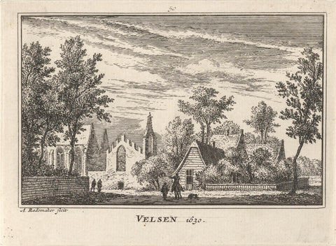 View of Velsen, 1630, Abraham Rademaker, 1727 - 1733 Canvas Print