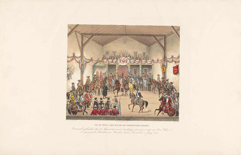 Twenty-five years of the Dordrechtsche Rijschool: Carousel held on the 9th of March 1868: the plegtige reception and intogt of Prince William I and his consort Charlotte van Bourbon in Dordrecht in Juny 1575, Gerardus Johannes Bos, 1868 Canvas Print