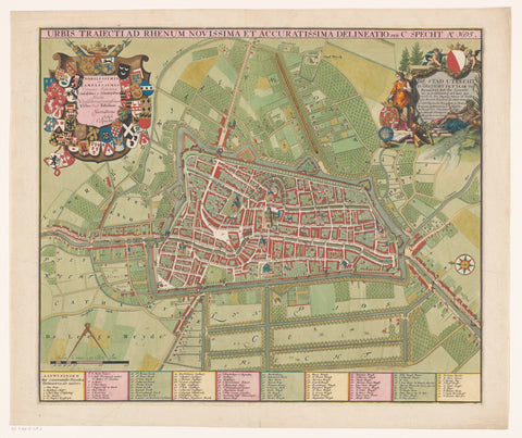 Map of the city of Utrecht, Jan van Vianen, 1695 Canvas Print