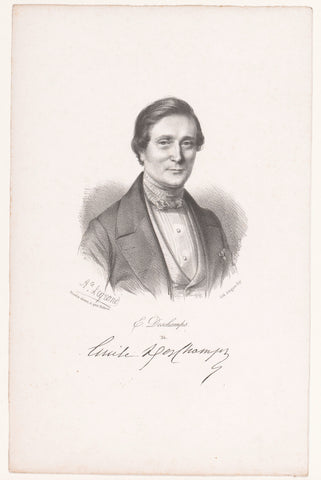 Portrait of Émile Deschamps, Auguste Legrand, 1845 Canvas Print