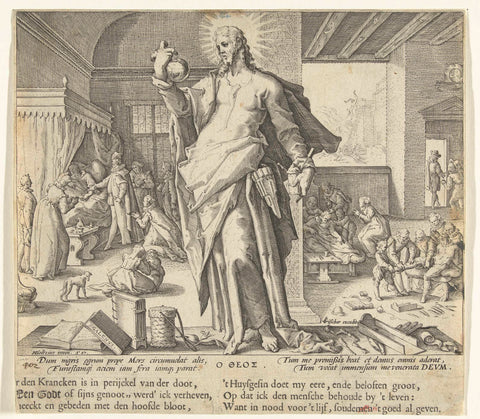 The doctor as god, Hendrick Goltzius (workshop of), 1596 - 1652 Canvas Print