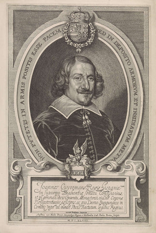 Portrait of Johannes Cuyermans, Paulus Pontius, 1697 Canvas Print