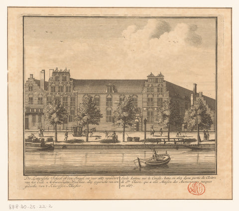 View of the Latin School in Amsterdam, anonymous, 1700 - 1749 Canvas Print