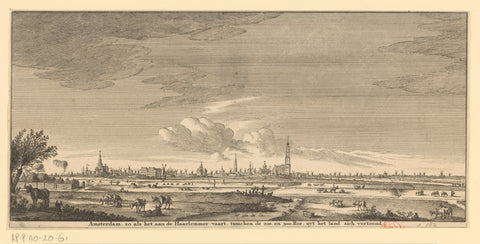 View of Amsterdam, seen from the west, Jan Goeree, 1723 - 1738 Canvas Print