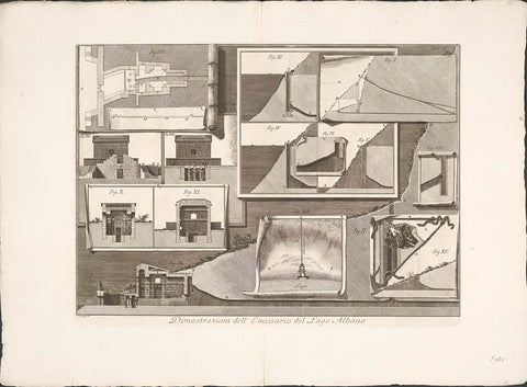 Drain of Lake of Albano, Giovanni Battista Piranesi, 1762 Canvas Print