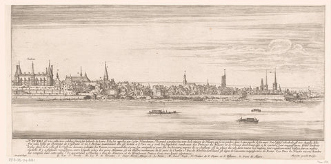 Profile of the city of Nevers, Israel Silvestre (possibly), 1631 - 1691 Canvas Print