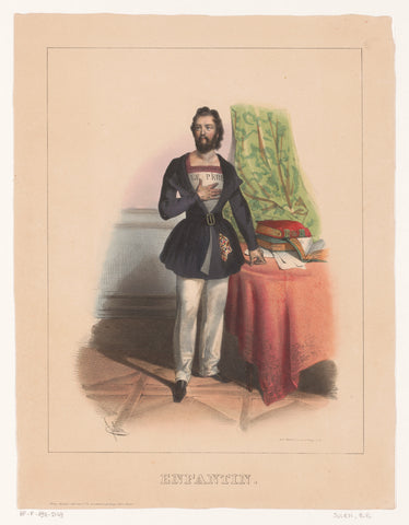 Standing man with hand on his chest, Bernard Romain Julien, 1832 Canvas Print