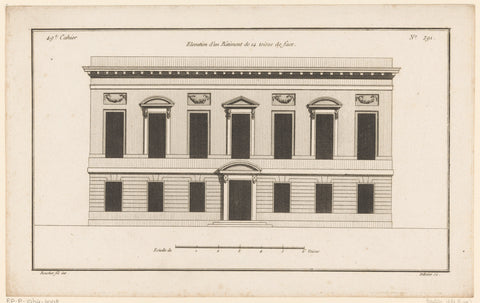 Façade met pediments, Jean Pelletier, 1772 - 1779 Canvas Print