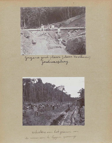 Gugana gold placer / workers digging, anonymous, 1905 - 1910 Canvas Print