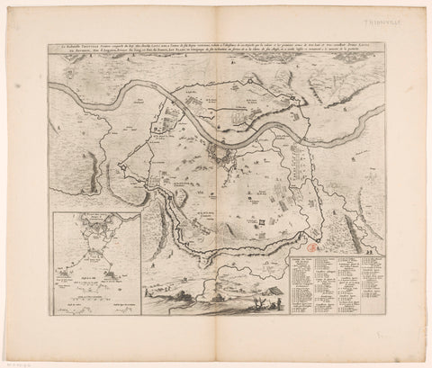 Map of the Siege of Thionville, 1643, anonymous, 1652 Canvas Print