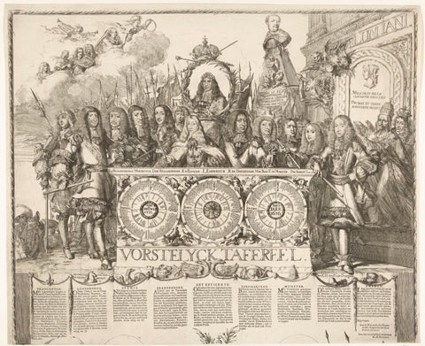 Regal scene (top half), 1676, Romeyn de Hooghe, 1676 Canvas Print