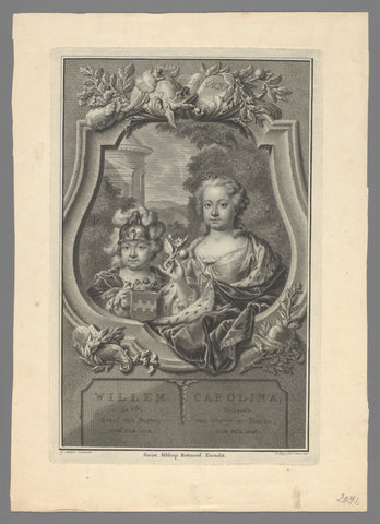 Portrait of William V, Prince of Orange-Nassau, and Carolina, Princess of Orange-Nassau, Pieter Tanjé, 1751 Canvas Print