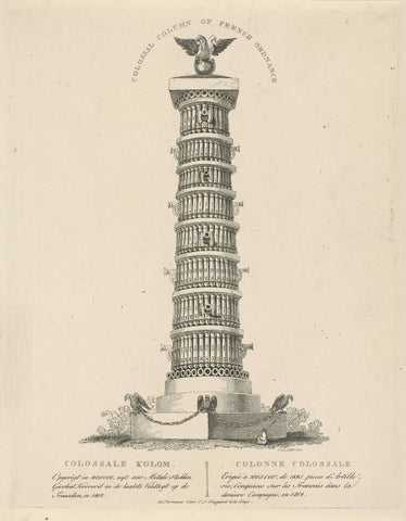 Column in Moscow, Christian Anthony Lotter, 1814 Canvas Print