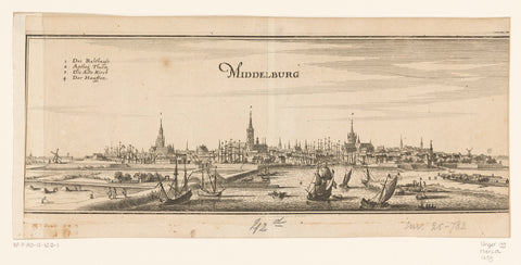 View of Middelburg, Caspar Merian, 1654 - c. 1700 Canvas Print