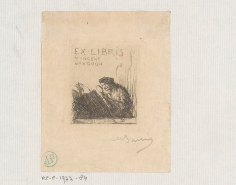 Ex libris by Vincent van Gogh, Marius Bauer, 1877 - 1911 Canvas Print