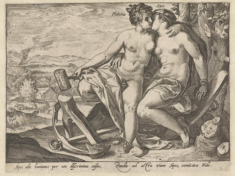 Hope and Trust (Fidutia / Spes), Hendrick Goltzius, 1580 - 1584 Canvas Print