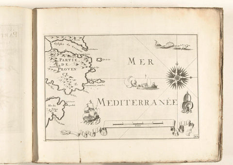 Map of the French south coast at Saint-Tropez, c. 1702, anonymous, 1702 - 1703 Canvas Print