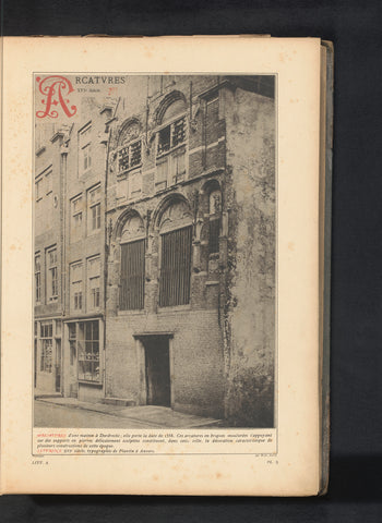 Façade of a house in Dordrecht with arches, anonymous, c. 1875 - in or before 1880 Canvas Print