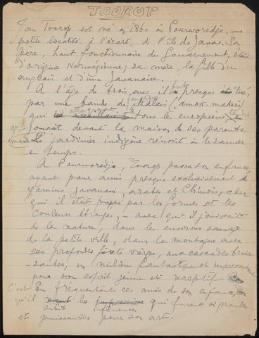 Manuscript and notes from archive Philip Zilcken, Philip Zilcken, in or before 1898 Canvas Print