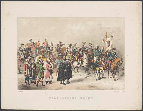 Groningen masquerade of 1859: Portuguese group, Otto Eerelman, 1859 Canvas Print