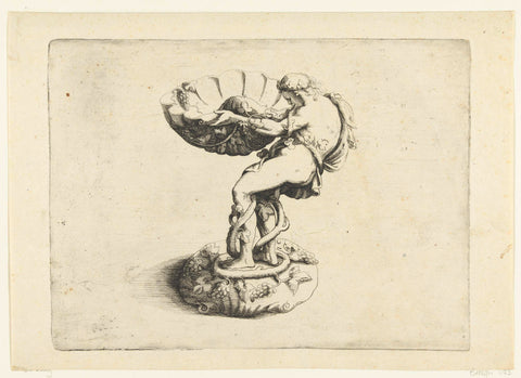 Shell-shaped shell, worn by a man, Hendrik van der Borcht (II), c. 1614 - 1654 Canvas Print