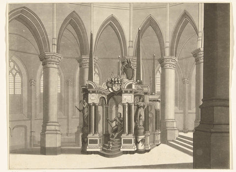 Tomb of William I, Prince of Orange, 1623, Johannes Cornelis Zürcher, 1825-1828 Canvas Print