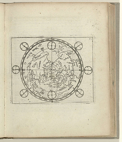 Map of the Northern Hemisphere, anonymous, 1598 Canvas Print