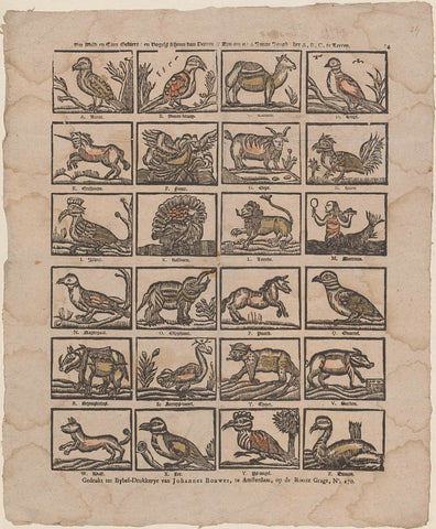 This game and tam gediert / and birds clean of feathers // Are to teach you / ô young youth / it A, B, C, johannes Bouwer, 1805 - 1808 Canvas Print