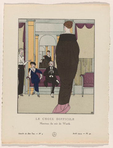 Gazette du Bon Ton. Art – Fashions & Frivolities: Famous Fashion Houses, Bernard Boutet de Monvel, 1914 Canvas Print