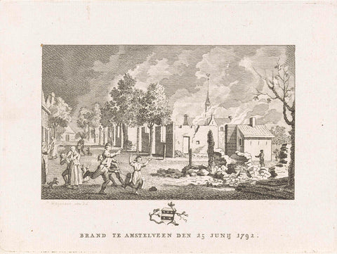 Fire in Amstelveen, 1792, Jacobus Wijsman, 1792 Canvas Print