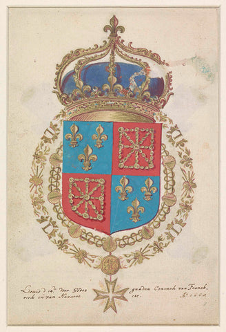 Coat of arms of Louis XIV, King of France, anonymous, 1668 Canvas Print