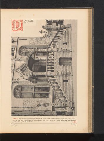 Portal and stairs for the Town Hall in Gouda, anonymous, c. 1881 - in or before 1889 Canvas Print