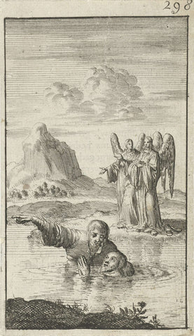 Christian led by the river, Jan Luyken, 1684 Canvas Print