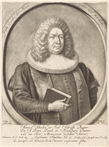 Portret van Samuel Schultz, Pieter Schenk (I), 1699 Canvas Print
