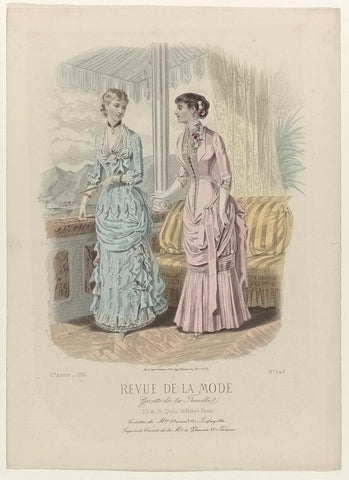 Revue de la Mode, Gazette de la Famille, Sunday, July 9, 1882, 11th year, No. 549: Toilets of Mrs. Durand (...), anonymous, 1882 Canvas Print