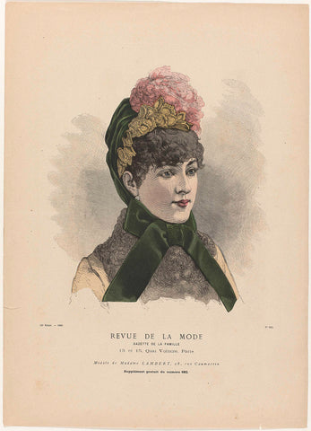 Revue de la Mode, Gazette de la Famille, dimanche 25 janvier 1885, 14e Année, supplément No. 682: Modèle de Madame LAMBERT (...), anonymous, 1885 Canvas Print