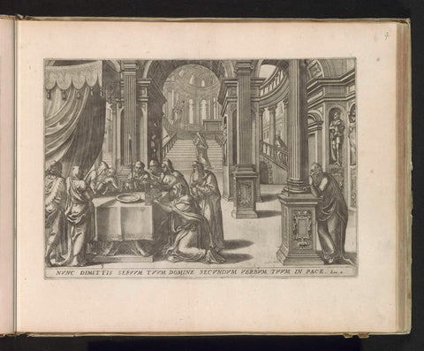 Presentation of Christ in the temple, Luke of Doetechum, 1585 Canvas Print