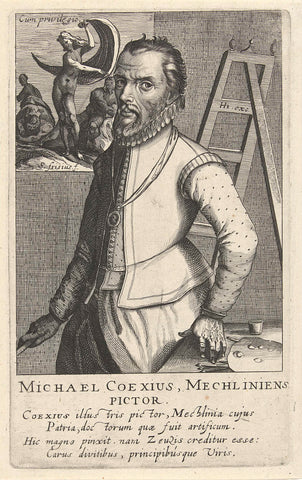 Portrait of Michiel Coxcie, Simon Frisius, 1610 Canvas Print