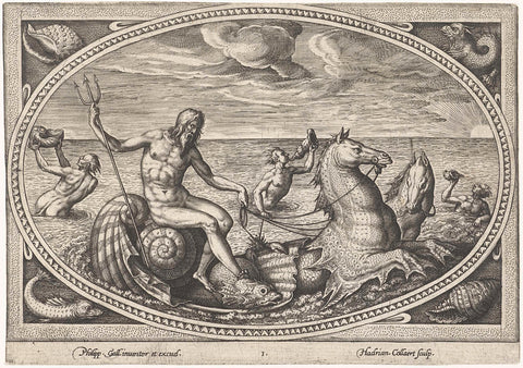 Neptune, Adriaen Collaert, 1570 – 1618 Canvas Print