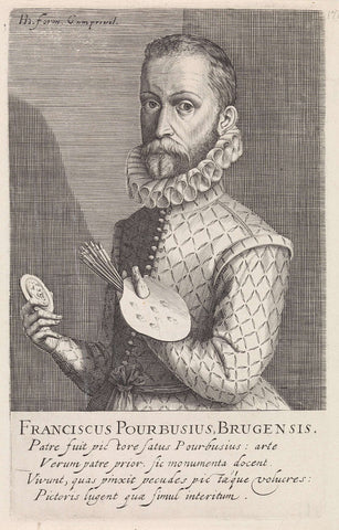 Portrait of Frans Pourbus I, Hendrick Hondius (I), 1610 Canvas Print