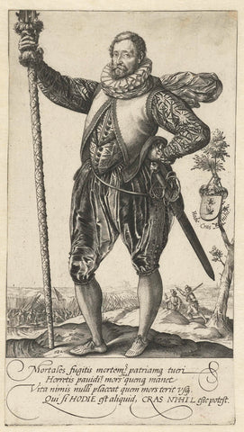 Captain of the infantry, Hendrick Goltzius, 1582 Canvas Print