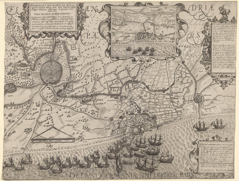 Voyage of Maurice's army to Ostend (right-hand leaf), 1600, Floris Balthasarsz. of Berckenrode, 1600 - 1601 Canvas Print