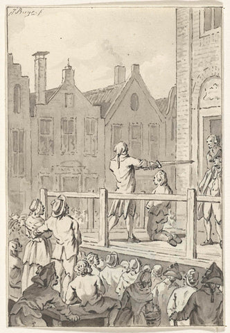 Beheading of Mr.C. van der Burgh, mayor of Bolsward, 16 May 1789, Jacobus Buys, 1789 - 1801 Canvas Print