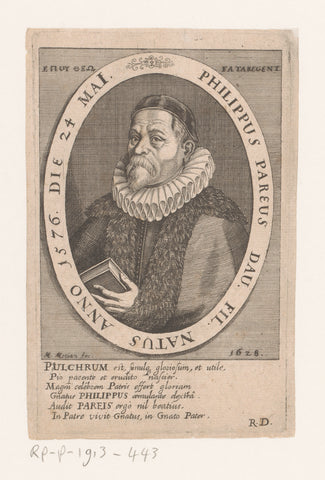 Portrait of Johannes Philippus Pareus, Matthäus Merian (I), 1628 Canvas Print