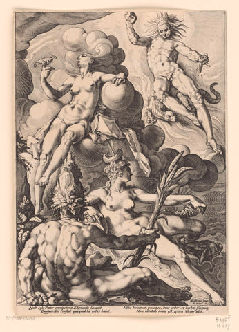 The four elements, Jacob Matham (attributed to), 1588 Canvas Print