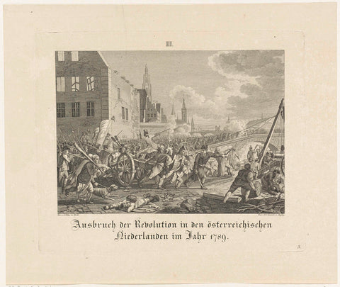 Outbreak of the uprising in Brabant against the Austrian authority, 1789, Paul Jacob Laminit, 1800 - 1806 Canvas Print