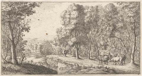 Path along the forest, Albert Flamen, 1648 - 1672 Canvas Print