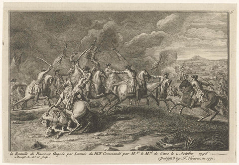 Battle of Rocourt, 1746, Antoine Benoist, 1771 Canvas Print