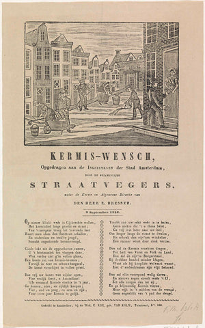 Kermisprent van de Amsterdamse straatvegers, 1850, anonymous, 1850 Canvas Print