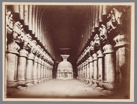 Chaitya in the Karli Caves in India, anonymous, 1870 - 1890 Canvas Print